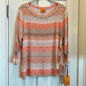 Ruby Rd. “Moroccan Sands” in Peach and Cream and Tan sz.PL NWT